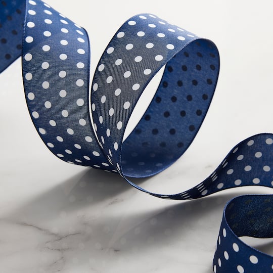 12 Pack: 1.5" x 3yd. Sheer Wired Polka Dot Ribbon by Celebrate It